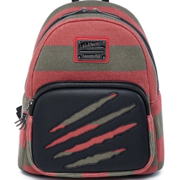 Loungefly Nightmare On Elm Street Mini Backpack Freddy Krueger Sweater Bag New - Picture 1 of 5